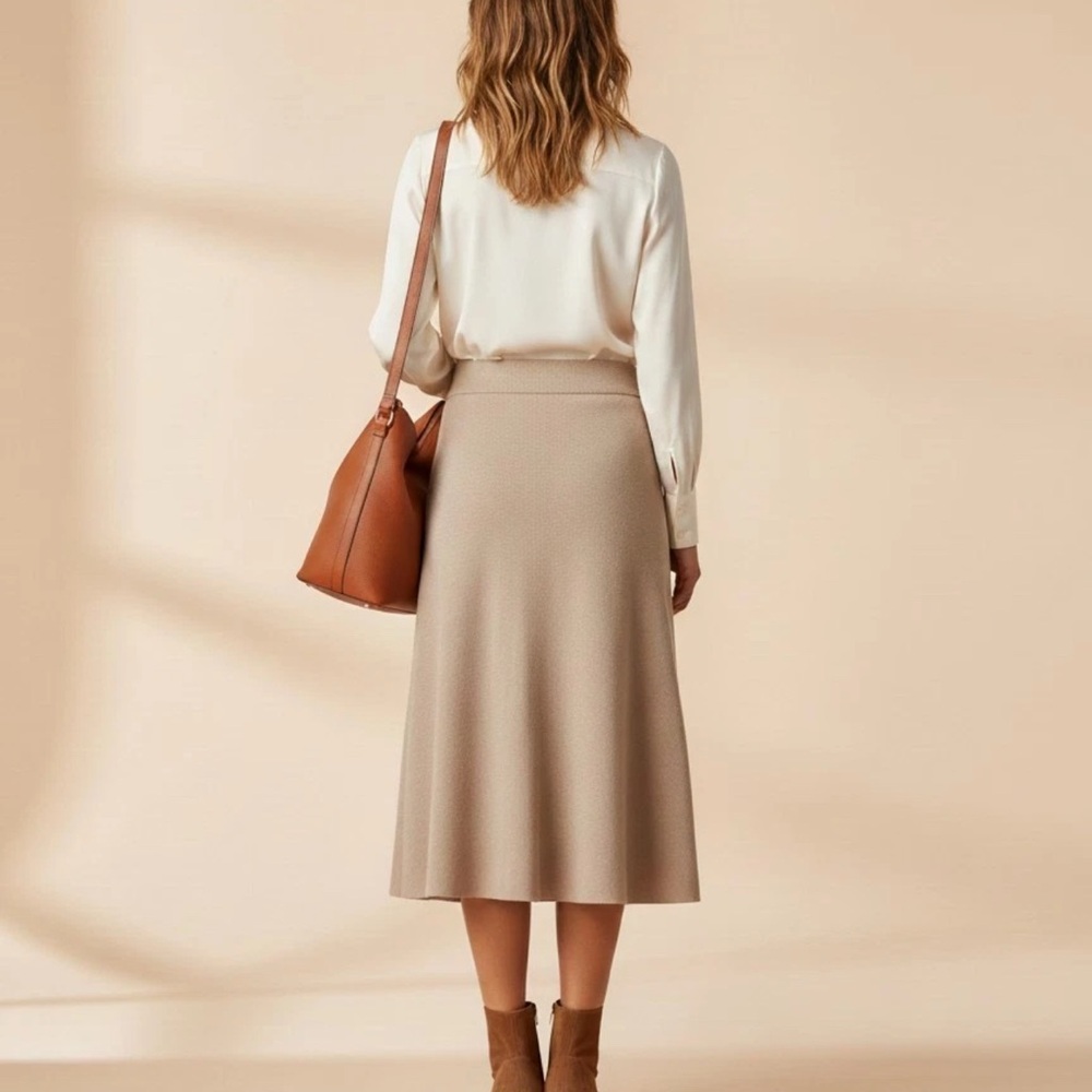 Liz Claiborne A-Line Tan Skirt